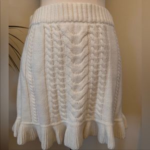 Show Me Your Mumu Ridley Ruffle cream cable knit skirt Size small